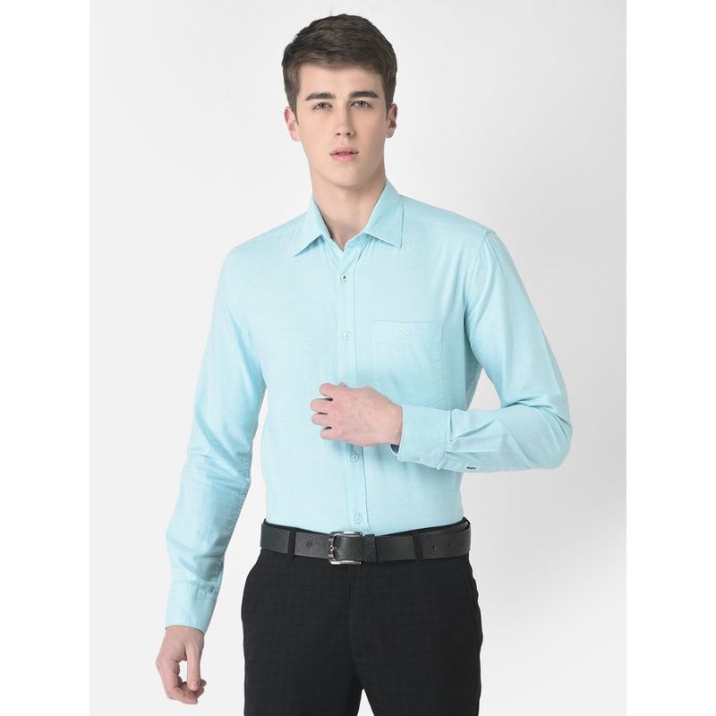CRIMSOUNE CLUB Men Turquoise Formal Shirt (2XL)