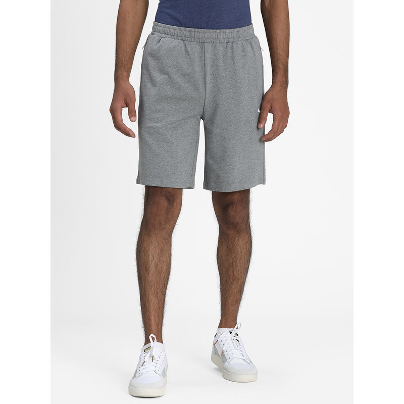 Puma Mens Zippered Jersey Grey Casual Shorts (S)
