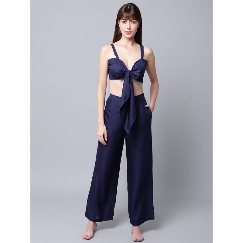 AOBA Women Blue Solid Beachwear Set (S)