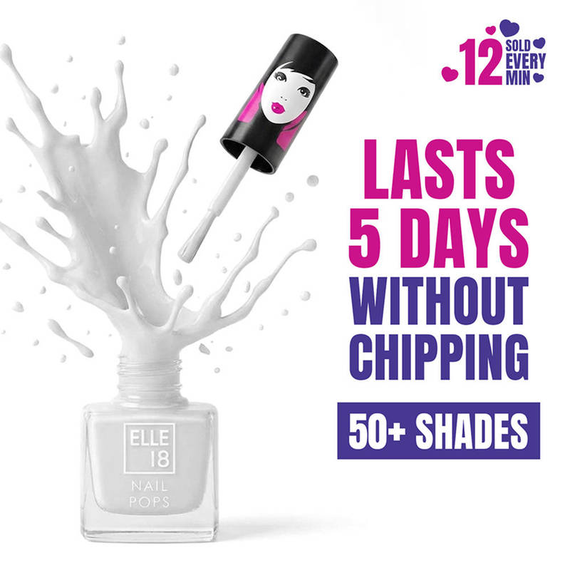 Elle 18 Nail Pops Nail Polish Glossy Finish, Quick-drying & Long Wearing - 27 (Transparent)