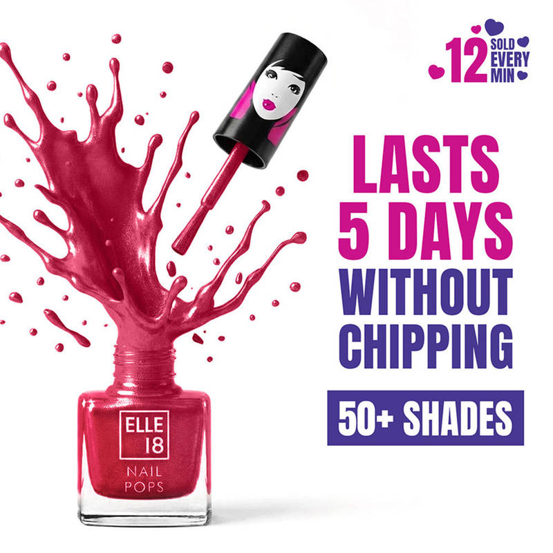 Elle 18 Nail Pops Nail Polish Glossy Finish, Quick-drying & Long Wearing - 24