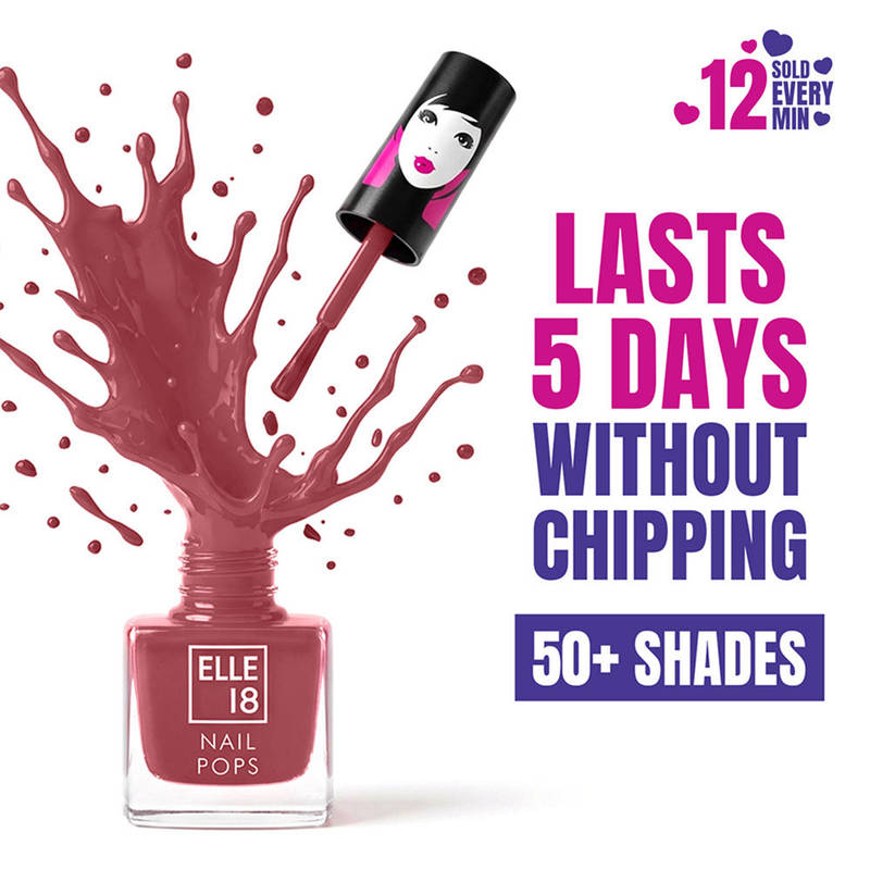 Elle 18 Nail Pops Nail Polish Glossy Finish, Quick-drying & Long Wearing - 160