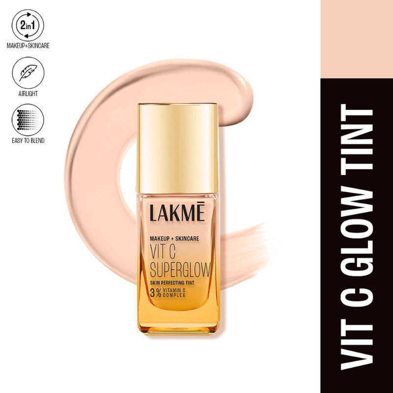 Lakme Vitamin C Superglow Skin Perfecting Tint With 3% Active Vit C - Cool Ivory