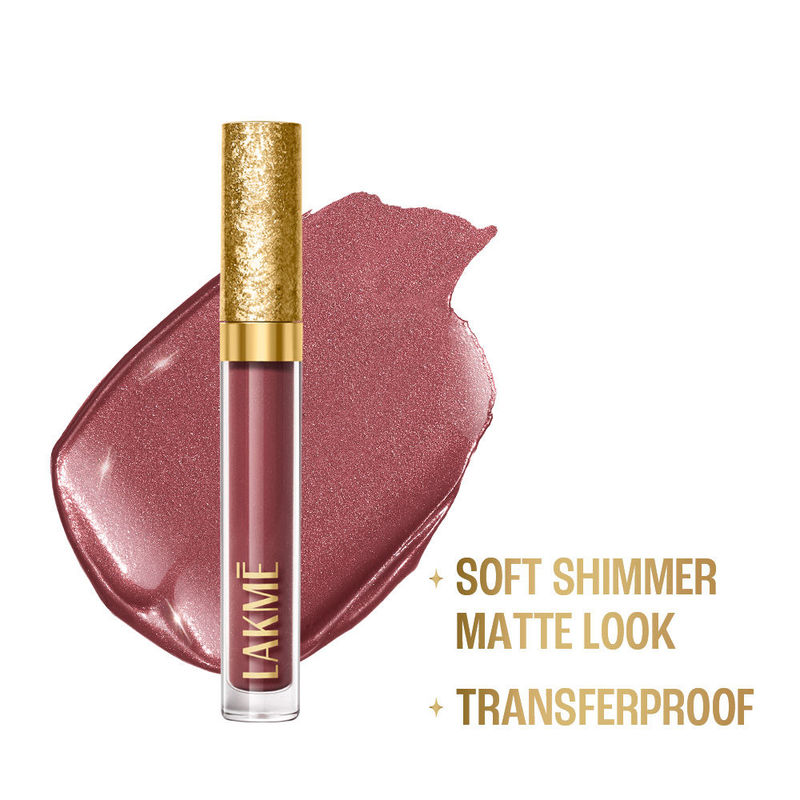 Lakme Be-Jewel Shimmer Lip Liquid with Ceramides, Luminous Matte Finish - 301 Iced Espresso