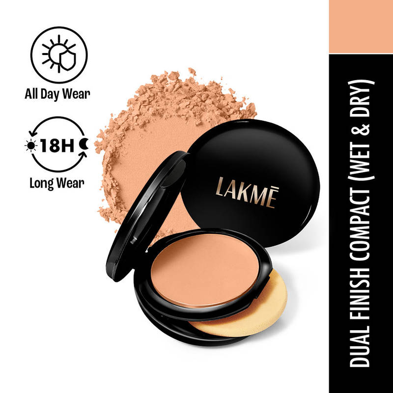 Lakme Xtraordin-Airy Compact, 2 In 1 Compact + Foundation, Lightweight, SPF17, Rose Fair