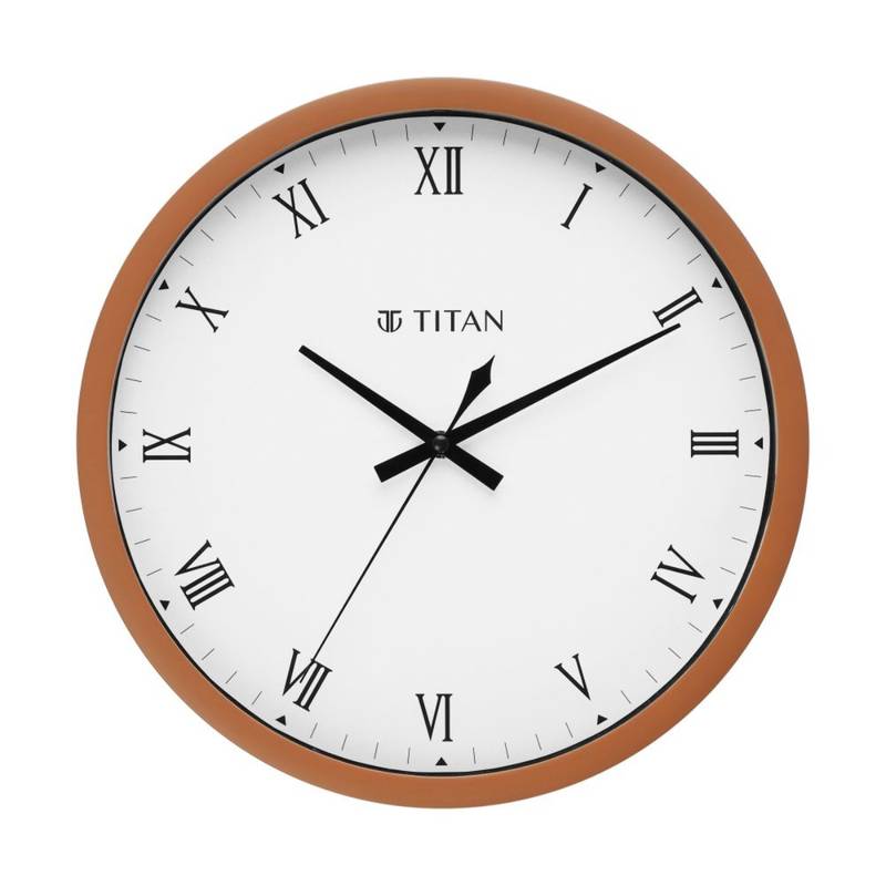 Titan Classic Brown Wall Clock With Silent Sweep Technology