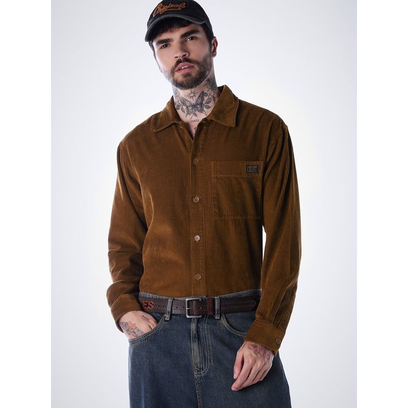 Jack & Jones Men's Oversized Brown Shirt (XL)