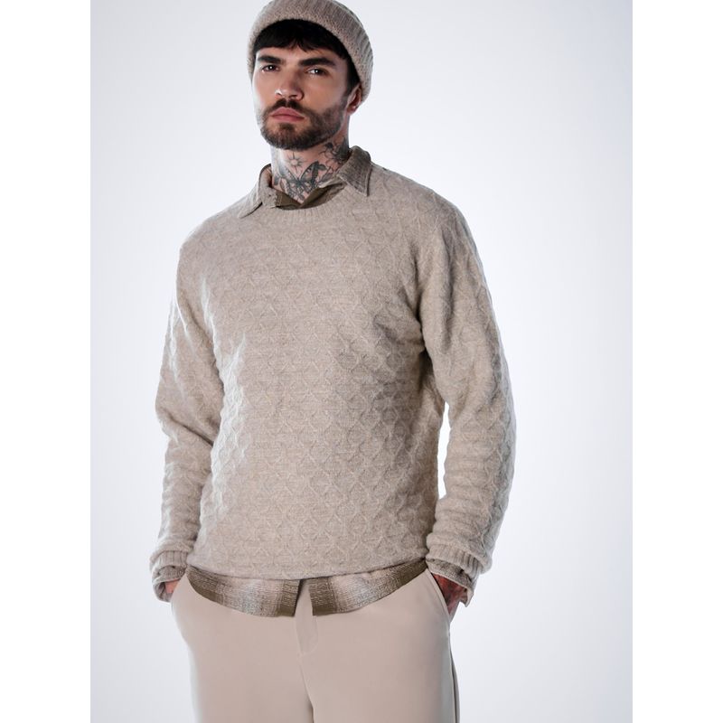 Jack & Jones Men's Slim Fit Beige Sweater (S)