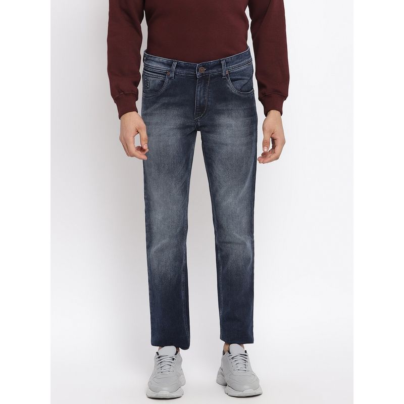 Cantabil Solid Blue Regular Fit Denim Jeans (38)