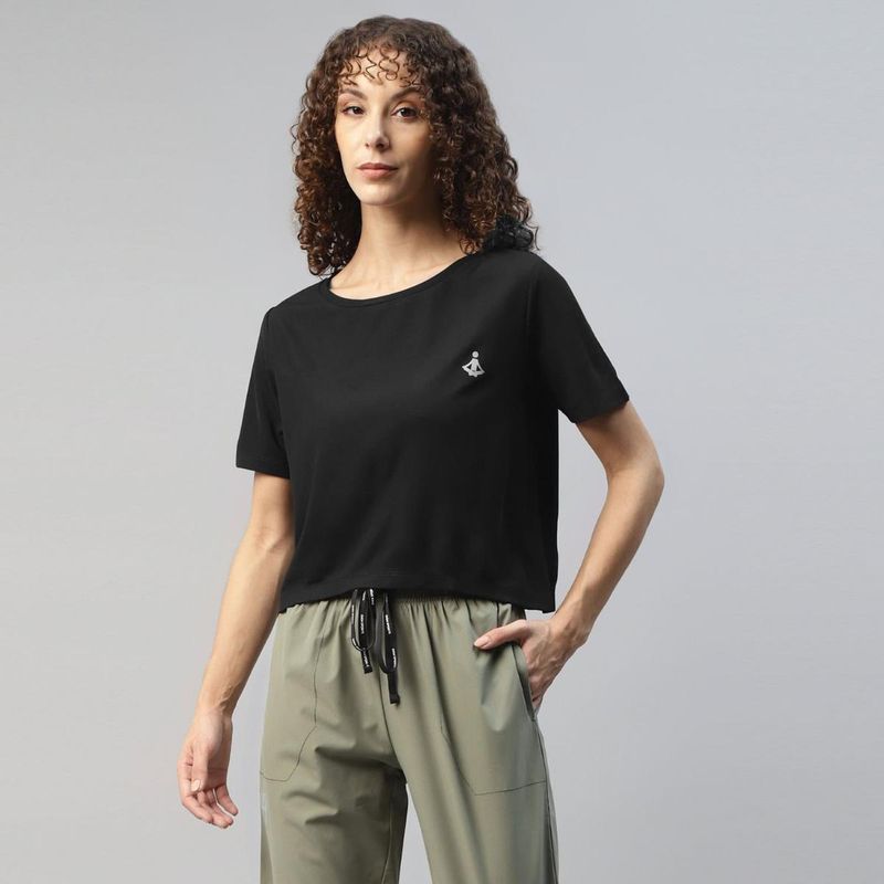Dida Black Relaxed Fit Sports Crop Top (XL)