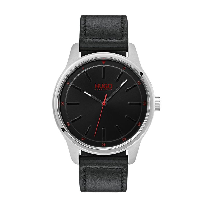 Hugo DARE Analog Black Round Men Watch 1530018 (M)