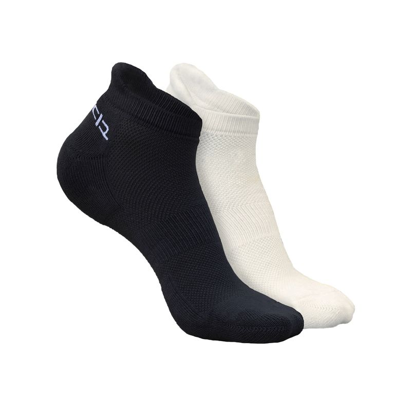 Heelium Bamboo Ankle Socks for Women - 2 Pairs - Black - White Odour ...
