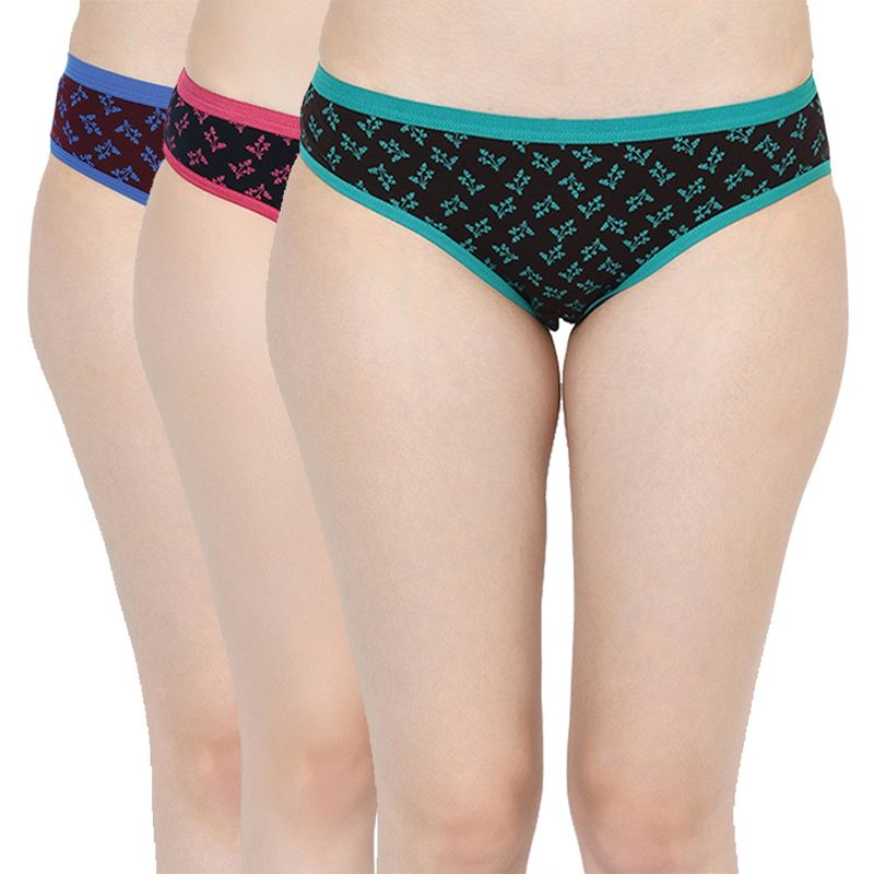 Groversons Paris Beauty Outer Elastic Bikini Assorted Panties (PO3) - Multi-Color (XL)