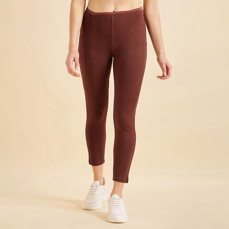 Sweet Dreams Women Solid Ankle Tights - Brown (M)