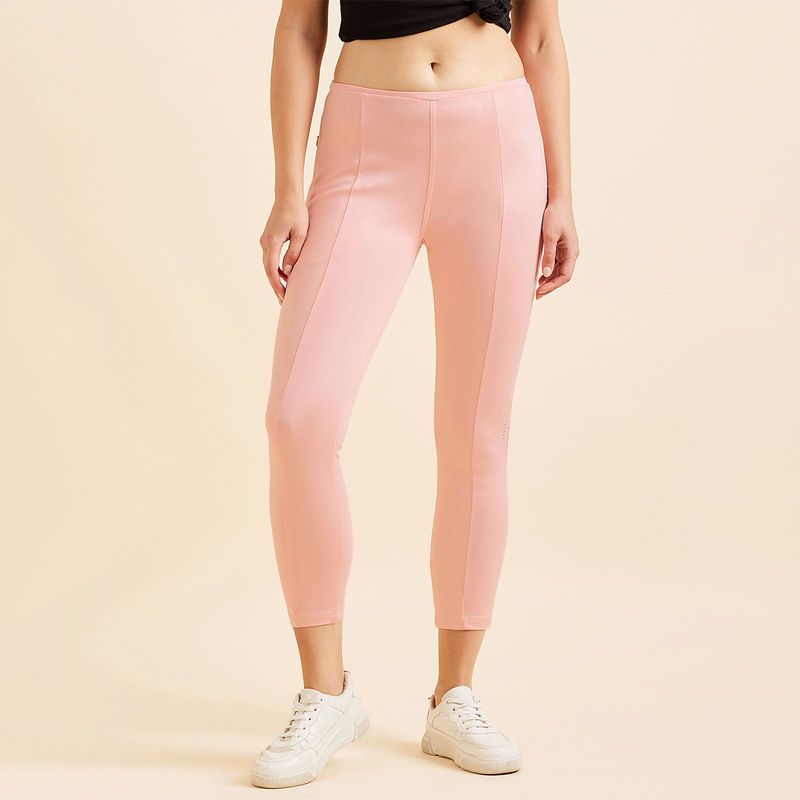 Sweet Dreams Women Solid Ankle Tights - Pink (L)