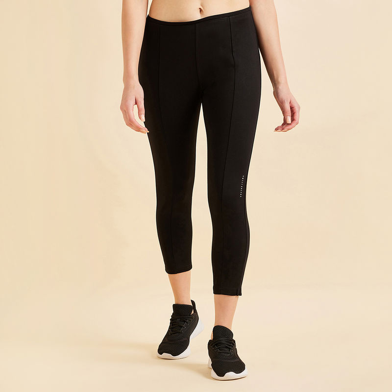 Sweet Dreams Women Solid Ankle Tights - Black (M)