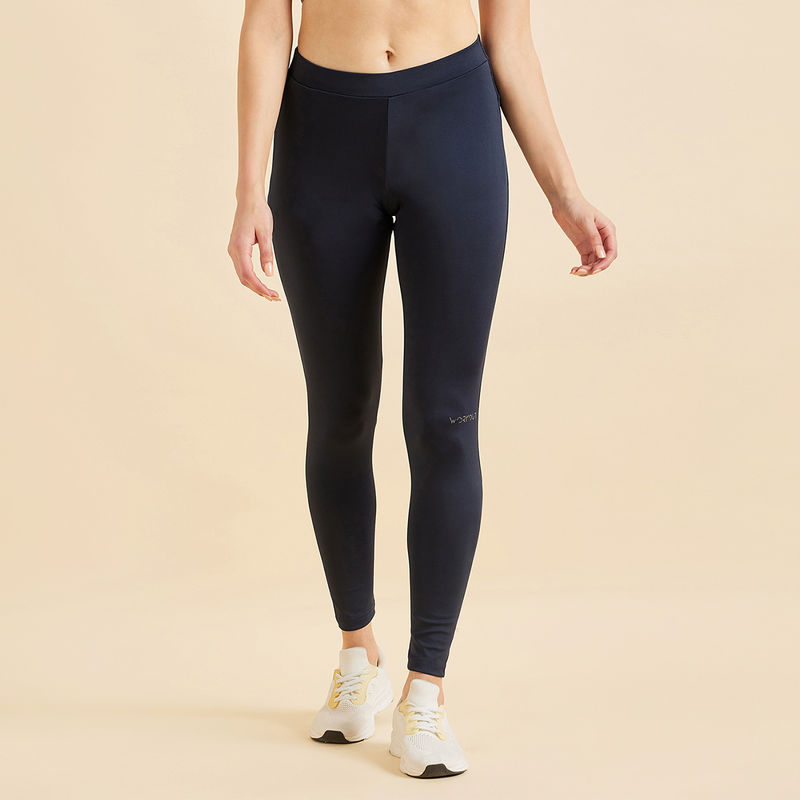 Sweet Dreams Women Solid Ankle Tights - Navy Blue (L)