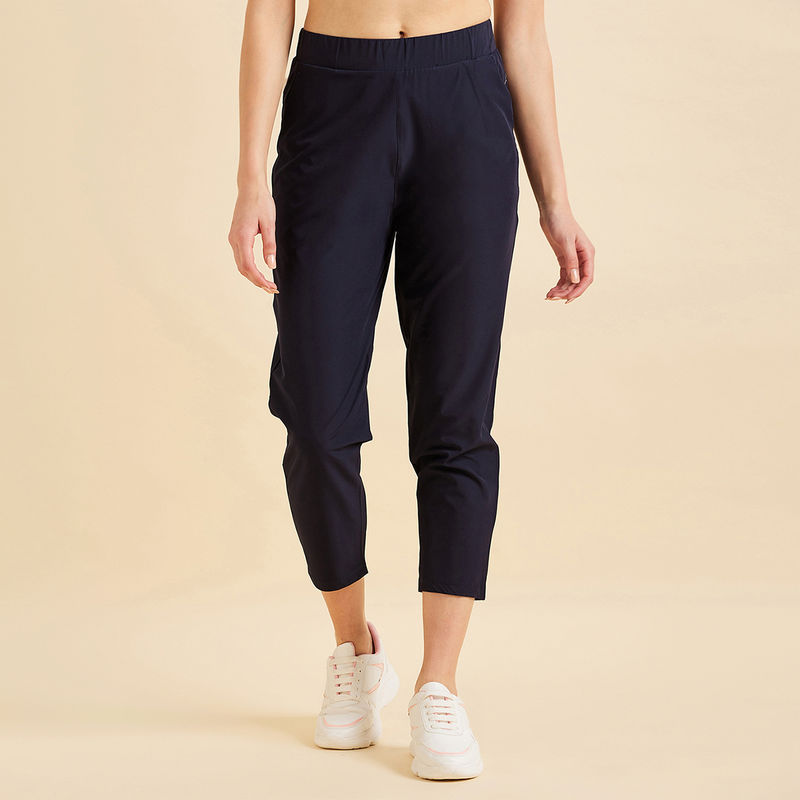 Sweet Dreams Women Solid Ankle Trackpants - Navy Blue (L)
