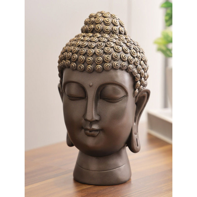 HomeTown Zen Polyresin Buddha Head in BronzeGold Colour Buy HomeTown