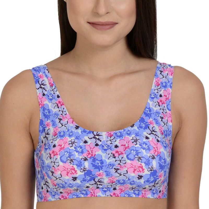Mod & Shy Printed Non wire full-coverage Bralette Bra - Blue (34A)