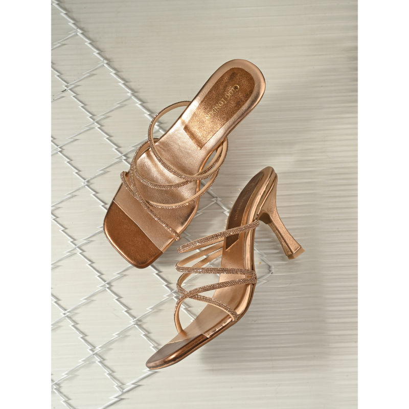 CLOG LONDON Women Casual Copper Heels (EURO 38)