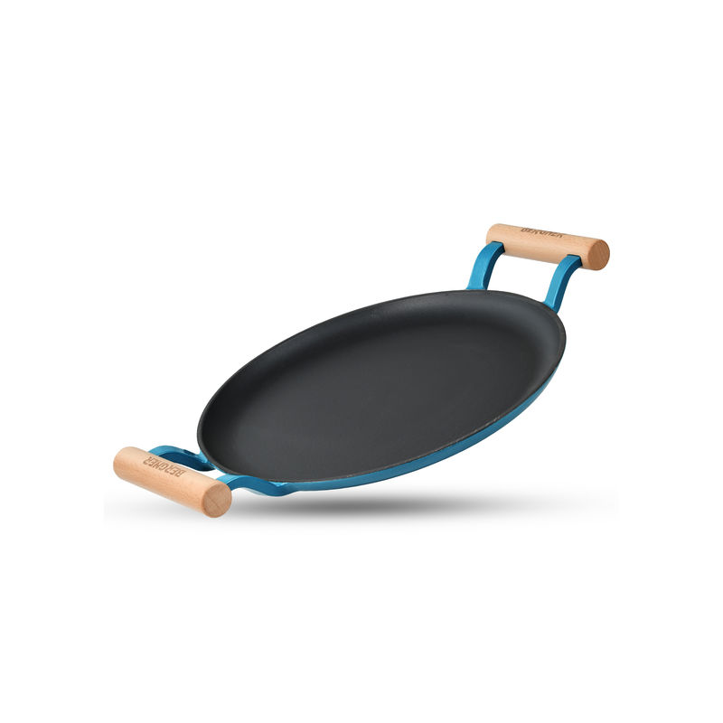 Bergner Excalibur Light Cast Iron Induction Bottom Blue Dosa Tava Handle (28 cm)