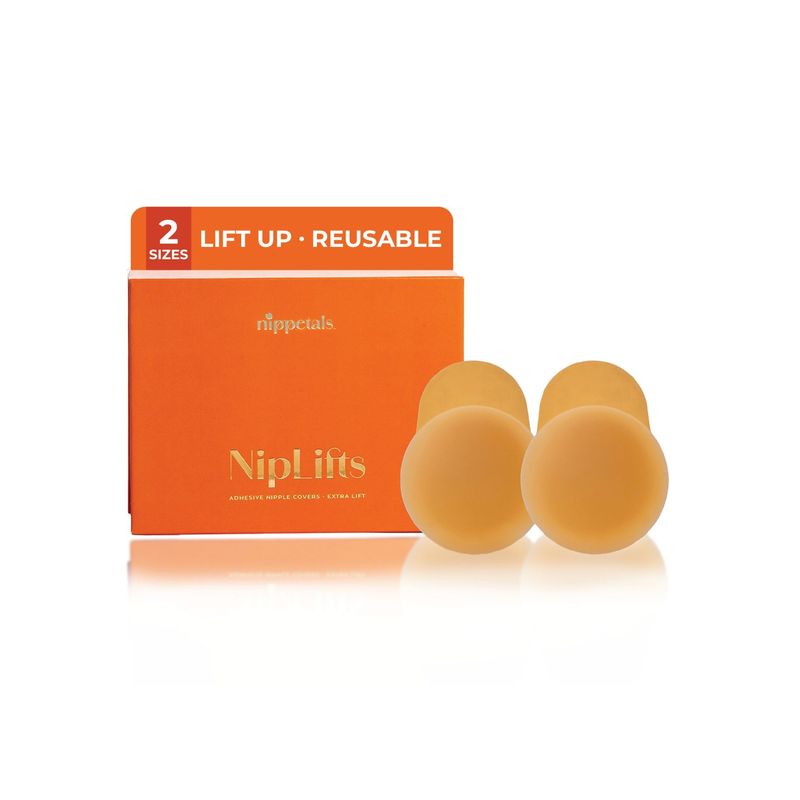 Nippetals NipLifts Adhesive Extra-Lift Sweat proof & Reusable Nipple Covers M, Nude- 1 pair