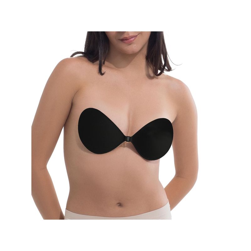 Nippetals BareEase Adhesive Strapless Stick-on Bra Black D, Reusable, Sweat proof,Upto 8 Hours Hold