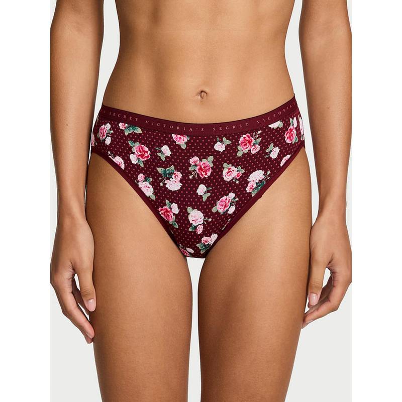 Victoria's Secret Maroon Stretch Cotton High Leg Brief (XS)