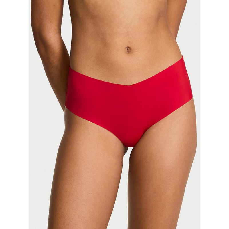 Victoria's Secret Red No Show Plaid Mesh Cheeky Brief Panty (M)