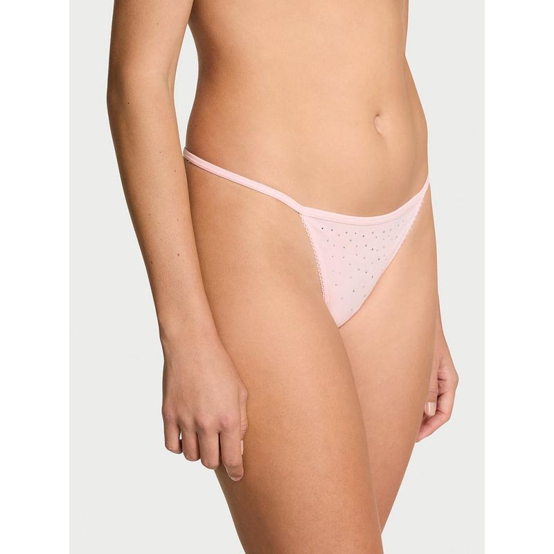Victoria's Secret Pink Stretch Cotton Sparkle V String Thong (XL)
