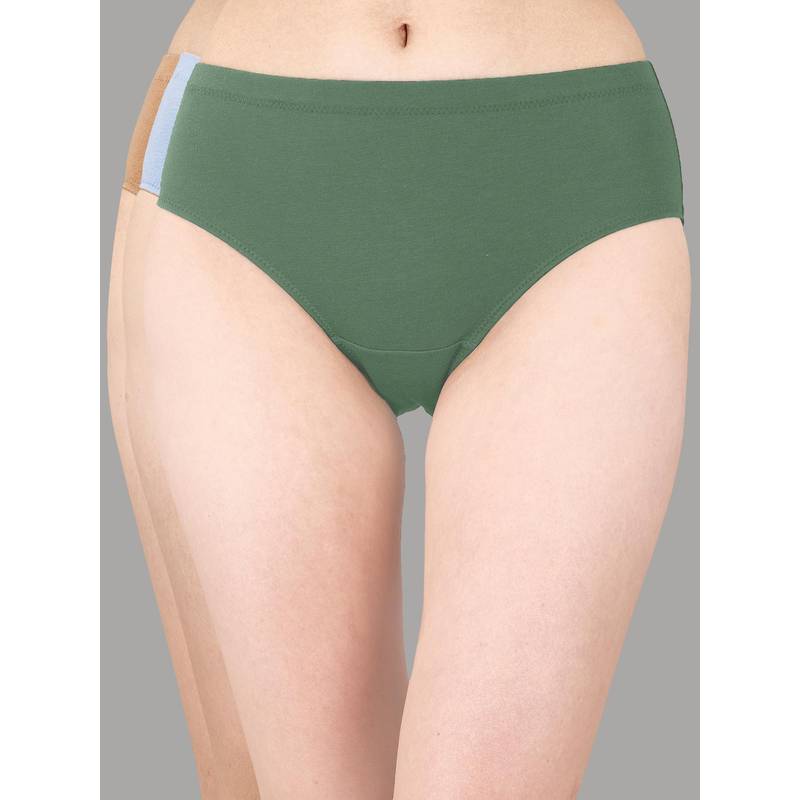 SOIE Womens High Rise Full Coverage Solid Cotton Stretch Hipsters (Pack Of 3) (XL)
