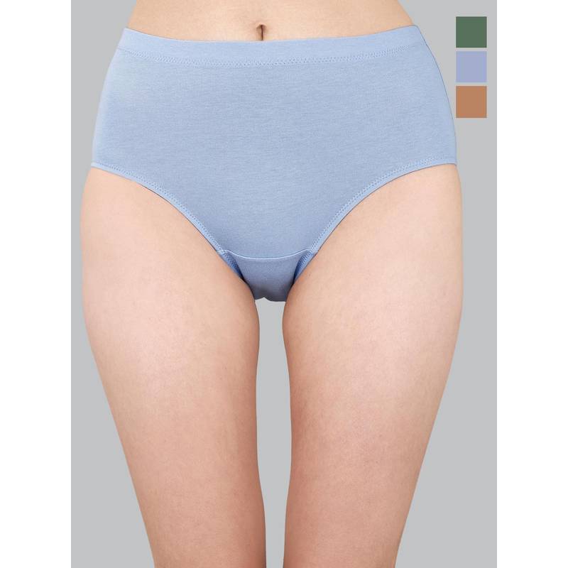 SOIE Womens High Waist Full Coverage Solid Cotton Briefs (Pack Of 3) (M)
