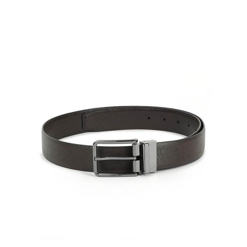 Calvin Klein Logo Brown Leather Classic Belt (85)