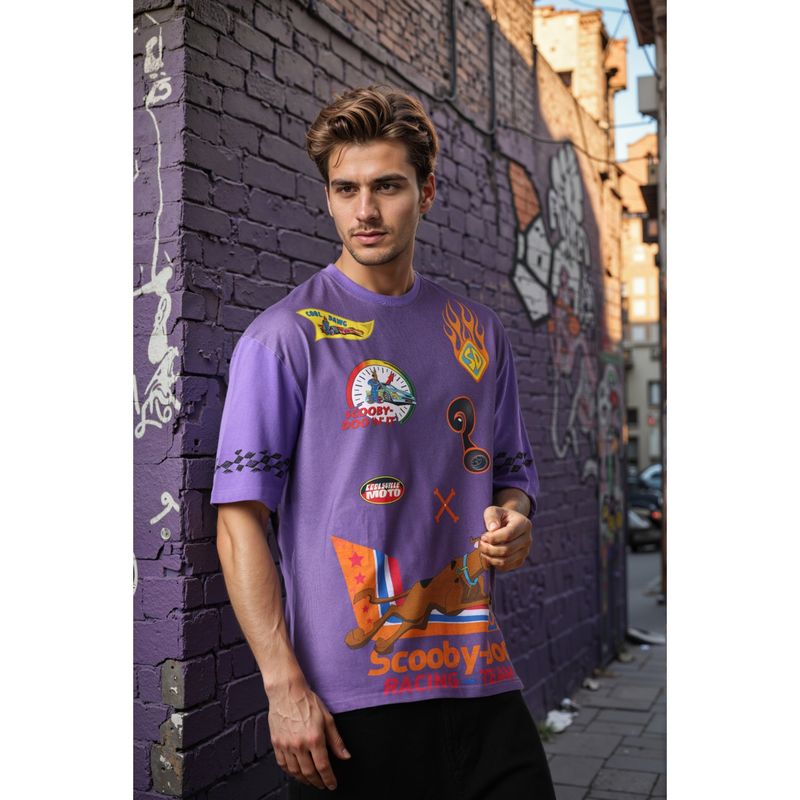 The Indian Garage Co Men Boxy Fit Scooby-Doo Printed Crew Neck T-Shirt (S)