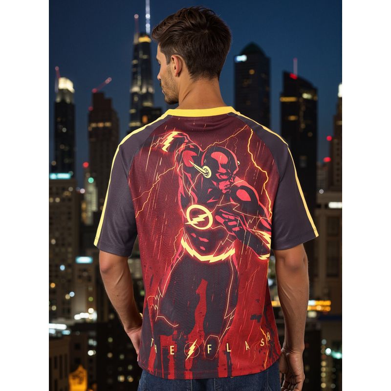 The Indian Garage Co Men Boxy Fit The Flash Printed Crew Neck T-Shirt (XL)