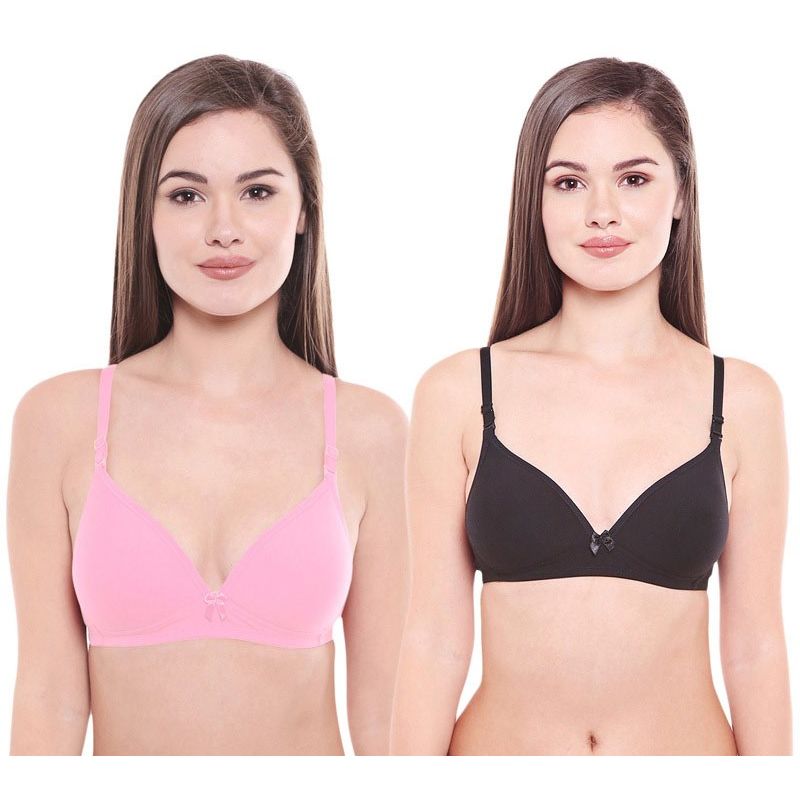 Bodycare Pack Of 2 Lightly Padded T-Shirt Bra - Multi Color (34B)