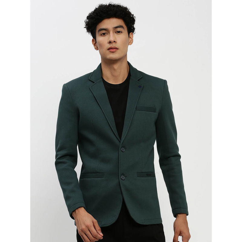 SHOWOFF Mens Notched Lapel Green Single Breasted Slim Fit Blazer (2XL)