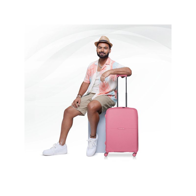 Nasher Miles Unisex Hawaii TSA Lock & Anti-Theft Hard-Sided Cabin Trolley Bag - Pink (S)