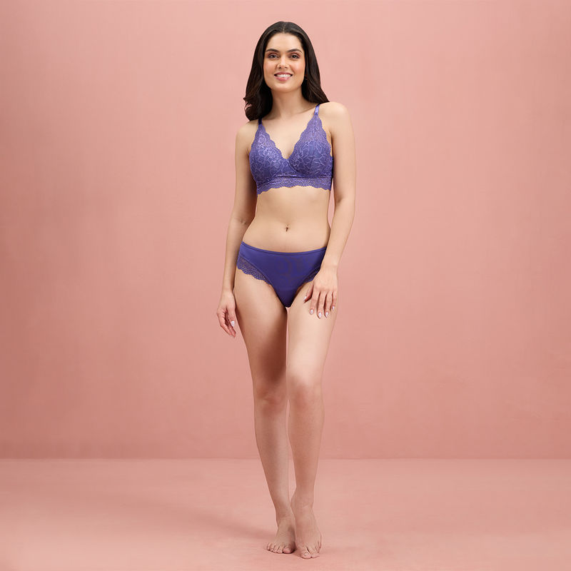 Nykd by Nykaa Sensual Lace Panty Navy Blue NYP348 (XL)