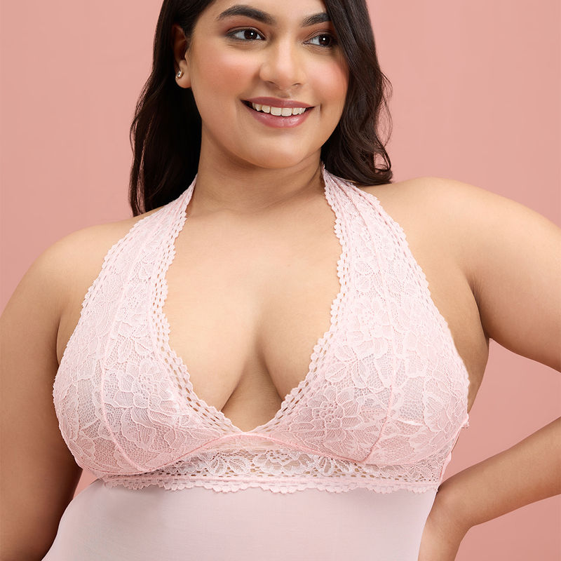 Nykd by Nykaa Lace Babydoll Peach NYS123 (XL)