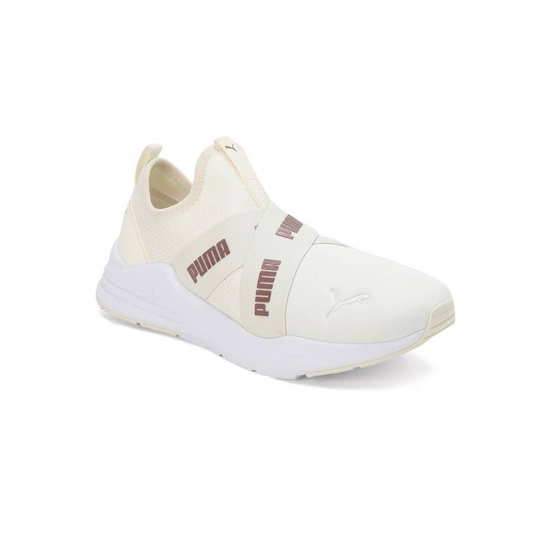 Puma Wired Run Slipon Metallics Women Cream Casual Shoes (UK 4)