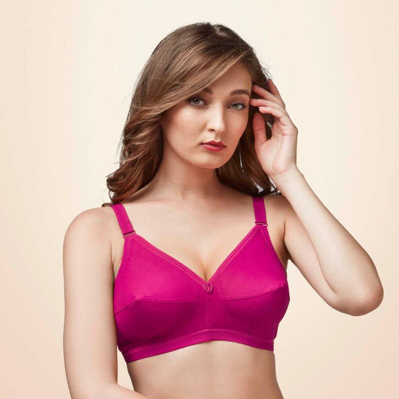 Trylo Sarita Women's Cotton Non-wired Soft Full Cup Bra - Raspberry (36C)