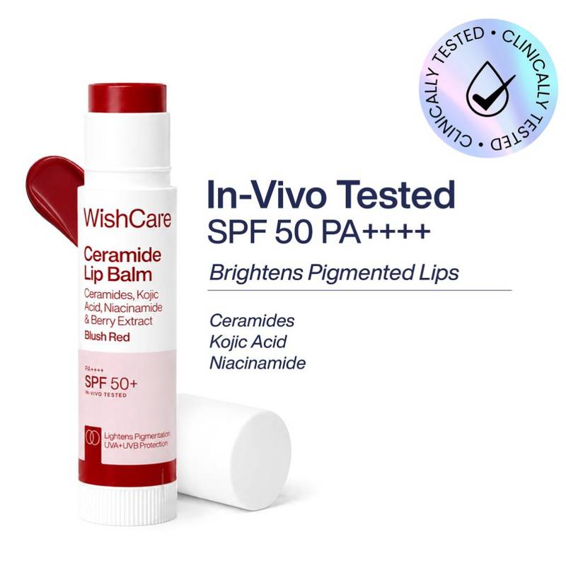 WishCare Tinted Ceramide SPF50 Lip Balm Blush Red 5g - Image 1