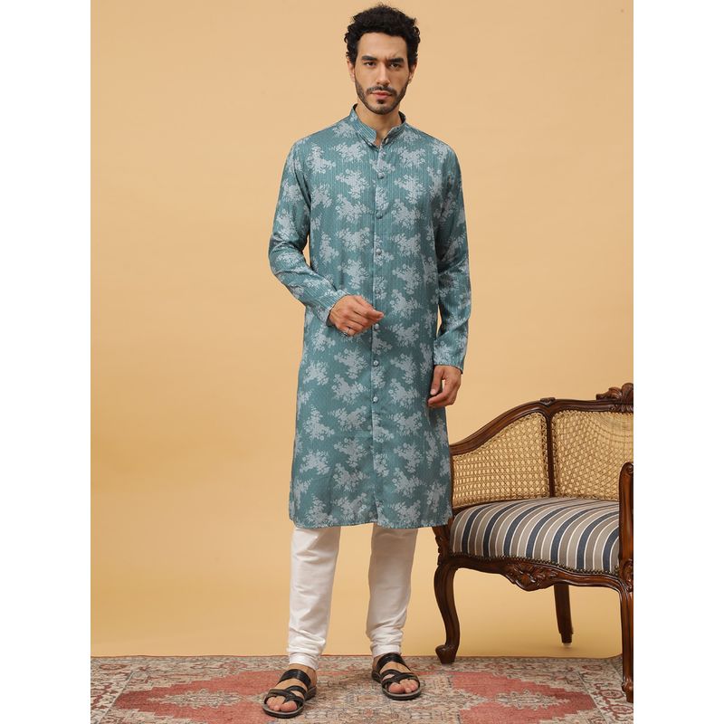Tabard Cotton Printed Green Ethnicwear Men Kurta (S)
