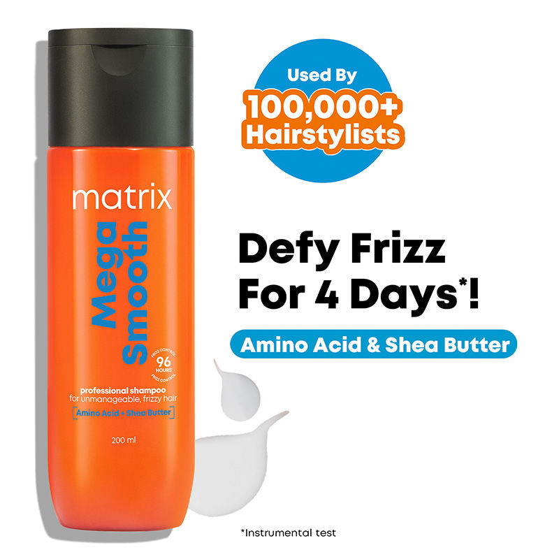 Matrix Mega Smooth Professional Shampoo For Frizzy Hair, For All Hair Types, Paraben-Free