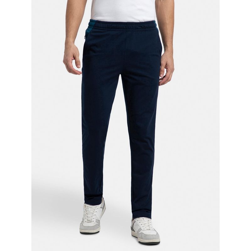 Jockey AM75 Men Super Combed Cotton Rich Slim Fit Trackpant - Navy (L)