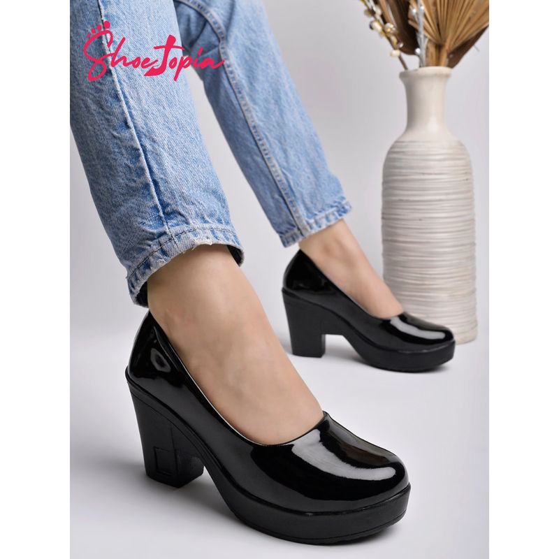 Shoetopia Solid Black Pumps (EURO 41)
