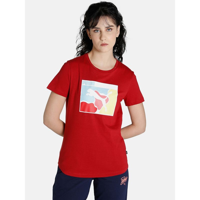 Puma Graphic 1 Women Red T-Shirt (XS)
