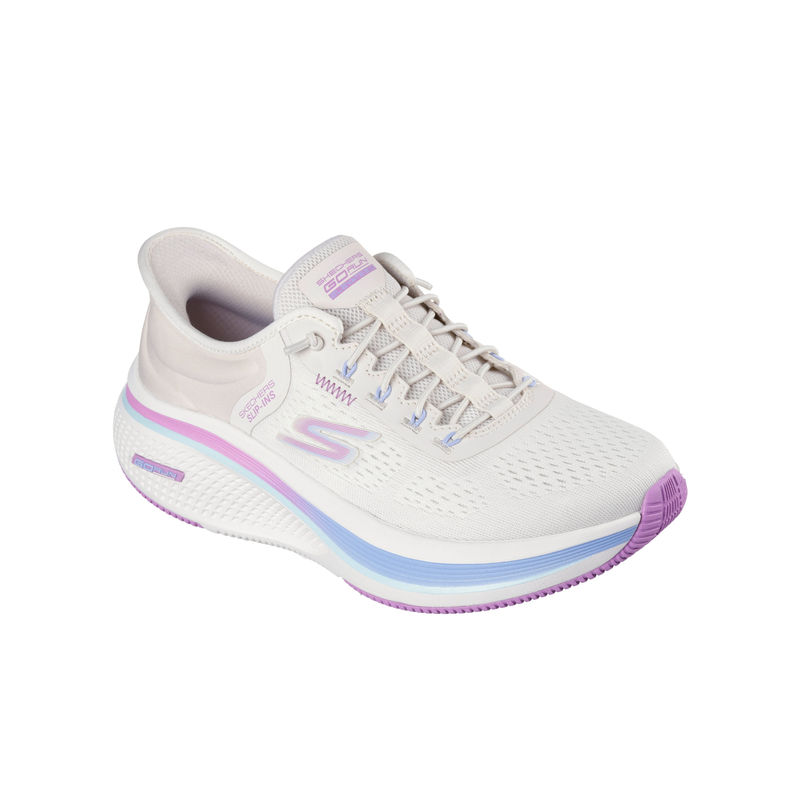 SKECHERS Women GO RUN ELEVATE 2.0 - BANYAN White Running Shoes (US 8)